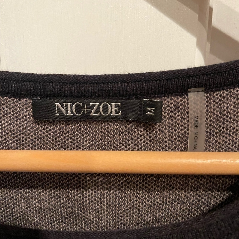 Nic+Zoe Stylish Colorblock Long Sleeve Sweater Size M Womens - Picture 6 of 6
